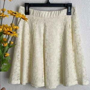 Off White Lace Skater Skirt